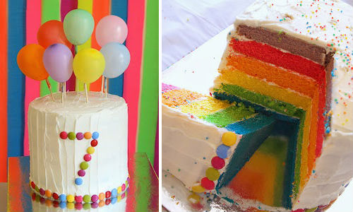 rainbow balloon birthday cake - creative cakes by real moms - Help! We've Got Kids