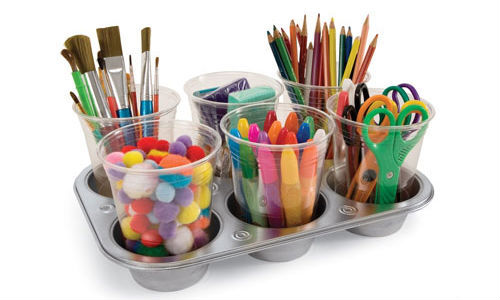 toy clutter solutions: art tray - Help! We've Got Kids