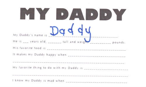 Daddy questionnaire