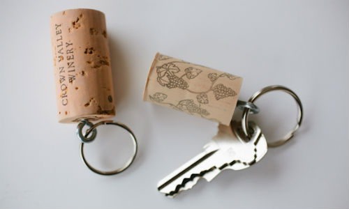 wine cork keychain