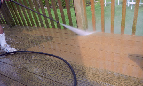 power washing deck