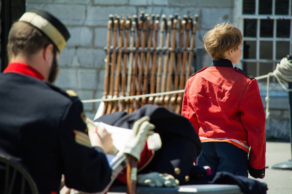 Interpreter dressed in solider's uniform - Fort Henry in Kingston, Ontario