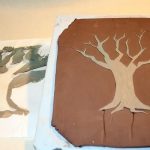 Clay carving of a tree
