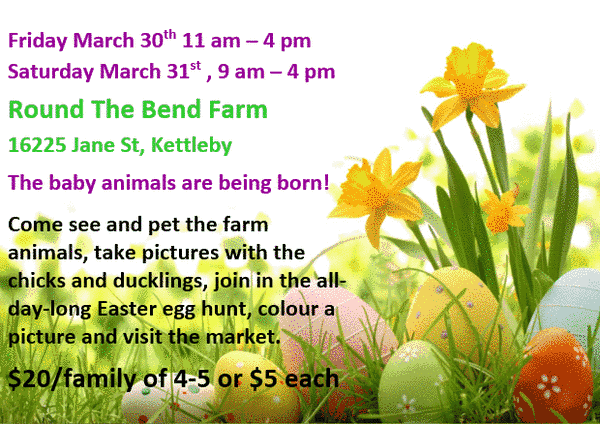 Round the Bend Farm Easter information