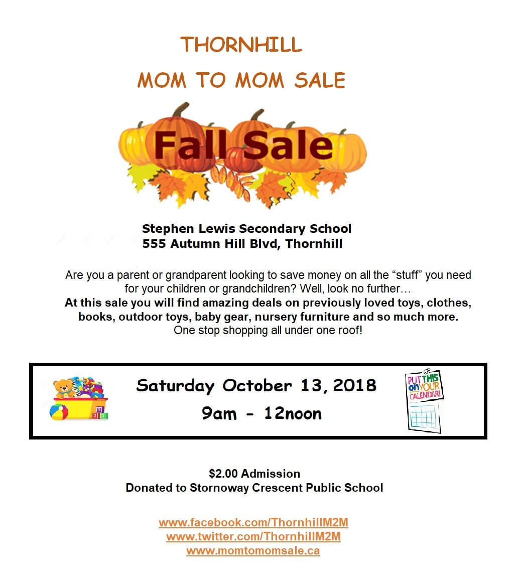 Thornhill Fall Mom To Mom Sale